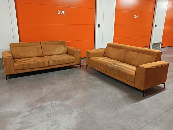 🚚GRATIS LEVERING ✅️zeer mooie 2x 2,5 zits cognac banken, Huis en Inrichting, Banken | Bankstellen, Zo goed als nieuw, Vierpersoons of meer