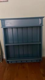 Brocante wandkastje blauw, Antiek en Kunst, Ophalen of Verzenden