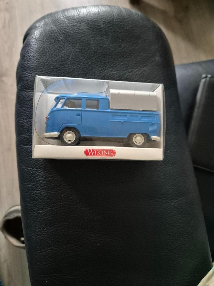 wiking 7680135 vw volkswagen bus blauw met cabine, Hobby en Vrije tijd, Modelauto's | Overige schalen, Nieuw, Bus of Vrachtwagen