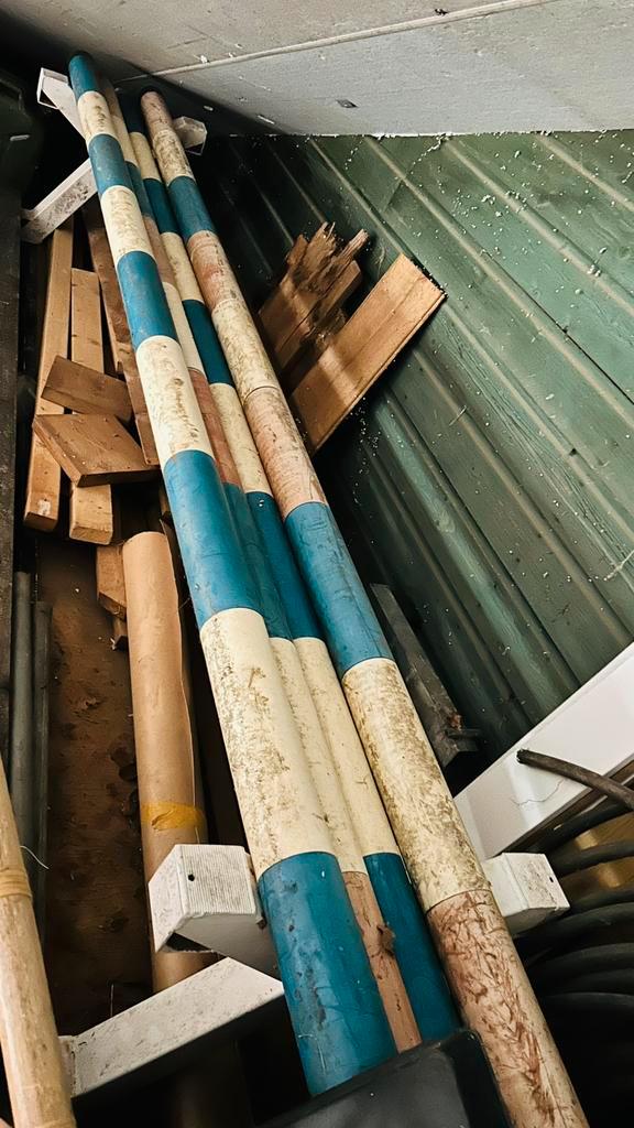 Springbalken / springmateriaal / cavaletti 3 standen, Dieren en Toebehoren, Paarden en Pony's | Overige Paardenspullen, Gebruikt