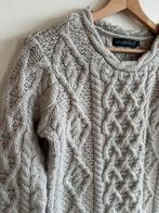 Irish 100% wool aran jumper light grey cable knit sz m / 38, Maat 38/40 (M), Irelandseye, Ophalen of Verzenden, Grijs