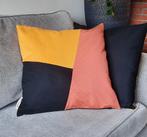 Sierkussen gequilt | Oranje, okergeel en zwart | 50x 50cm, Verzenden, Nieuw, Oranje, Vierkant
