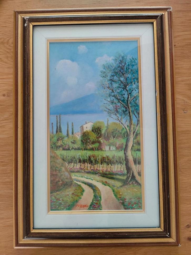 Bruno Ferrigolo - Olieverf op Paneel met Certificaat, Antiek en Kunst, Kunst | Schilderijen | Klassiek, Ophalen of Verzenden