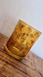 Gouden Kaarsenhouder met Luipaard Print, Huis en Inrichting, Woonaccessoires | Vazen, Geel, Ophalen of Verzenden, Minder dan 50 cm