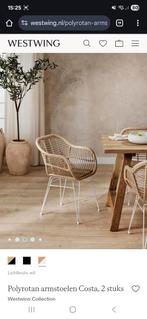 2 Westwing rotan stoelen, Tuin en Terras, Ophalen, Zo goed als nieuw, Rotan