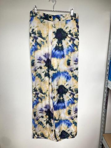 Amaya Amsterdam Abby pants floral blauw creme wijde pijp S beschikbaar voor biedingen