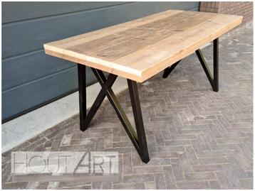 Bureau steigerhout met stalen Vlinderpoot! NIEUW!