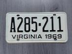 Kentekenplaat 1969 Virginia USA Nummerplaat Nummerbord, Ophalen of Verzenden, Gebruikt, Auto's