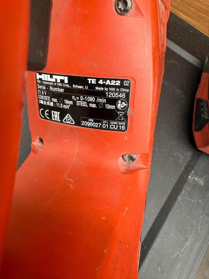 Hilti TE 4-A22 Accu Boormachine - Opnieuw Aangeboden!, Doe-het-zelf en Verbouw, Gereedschap | Boormachines, Gebruikt, Boormachine