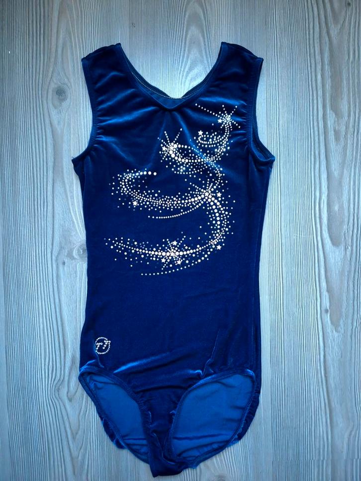 Turnpakje maat 158 164 XS, Sport en Fitness, Turnen, Zo goed als nieuw, Turnpak(je), Kindermaat 146 t/m 176, Blauw, Ophalen of Verzenden