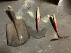 Bats, schoffel, graskantsteker. Alle 3 zonder steel., Tuin en Terras, Ophalen of Verzenden, Gebruikt