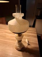 Vintage Tafellamp met Glazen Kap, Ophalen, Gebruikt, Vintage, Glas