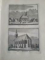 351-352*/ kerk te Opdam en Hensbroek. Kopergravure uit 1752, Ophalen of Verzenden