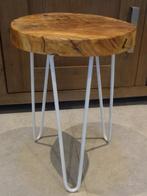 Boomstam krukje bijzettafel plantentafel tafeltje hout, Ophalen of Verzenden, Zo goed als nieuw, Hout