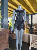 Kinky Mini Jurkje Leer & Kant - S tot XL, Zwart, Nieuw, Ophalen of Verzenden, Maat 36 (S)