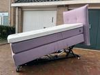 Elektrisch Hoog Laag Bed 90x200 + Matras en topper, Ophalen, Verstelbaar, 90 cm, Zo goed als nieuw
