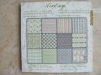 NIEUWSTAAT papier VINTAGE paperpad groen blauw 12 DESIGNS, Hobby en Vrije tijd, Scrapbooking, Ophalen of Verzenden, Zo goed als nieuw