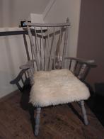 Mooie grijze houten stoel, brocante look gratis, Ophalen, Zo goed als nieuw, Hout, Eén