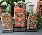 Tiki art houtsnijwerk paneel op standaard, Huis en Inrichting, Verburgt Vintage, Nieuw, Ophalen of Verzenden, https://verburgtvintage.nl/#contact