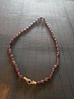 Antieke vintage ketting collier granaat lengte 48 cm, Ophalen, Overige materialen, Ketting, Verguld
