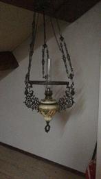 Antieke olielamp met porseleinen pot, Antiek en Kunst, Ophalen of Verzenden
