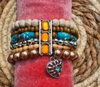 Houten Kralen Armband met Bedel, Bruin, Nieuw, Ophalen of Verzenden, Met bedels of kralen