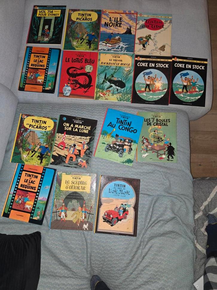Collectie Tintin Franstalig, Boeken, Stripboeken, Gelezen, Meerdere stripboeken, Ophalen of Verzenden