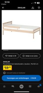 Sniglar peuterbed Ikea 70x160, Kinderen en Baby's, Kinderkamer | Bedden, Gebruikt, 70 tot 85 cm, Lattenbodem, 140 tot 160 cm