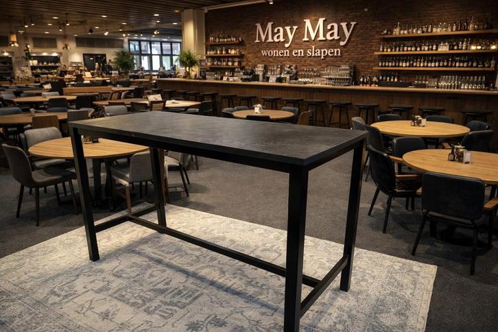 Bartafel Vivian zwart/Antraciet 180x80x110 direct/leverbaar, Huis en Inrichting, Tafels | Statafels, Zo goed als nieuw, Ophalen