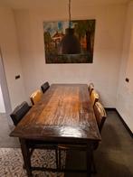 Oude handgemaakte tafel, Huis en Inrichting, Ophalen, Gebruikt, Antiek, 6 tot 8 stoelen