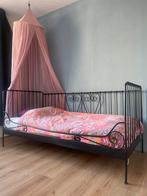 Eenpersoons metalen spijlenbed (zwart, IKEA MELDAL), Huis en Inrichting, Slaapkamer | Bedden, Ophalen, Gebruikt, 90 cm, Eenpersoons