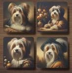 Biewer Terrier Rembrandt stijl onderzetters met houder, Ophalen of Verzenden, Nieuw, Glas of Kopje