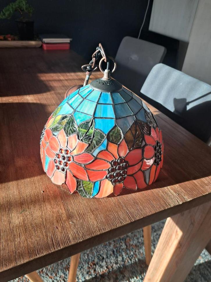 Tiffany Stijl Hanglamp, Huis en Inrichting, Lampen | Hanglampen, Gebruikt, Minder dan 50 cm, Glas, Ophalen