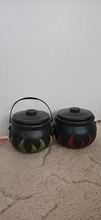 2 Leuke Heksenpotten voor Snoep, Kunststof, Schaal, Rond, Ophalen of Verzenden