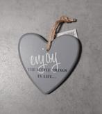 HART met tekst " enjoy the little things in life " decoratie, Ophalen of Verzenden, Nieuw