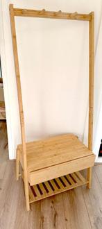 Schoenenrek met kapstok bamboe 150 x 65 x 37, Ophalen, Gebruikt