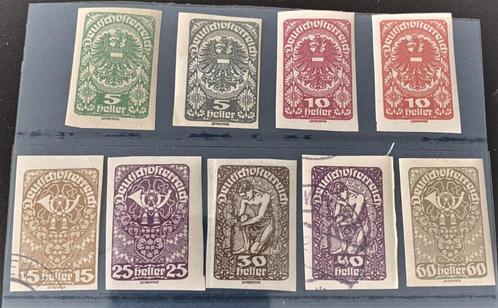 Oostenrijk 1919 ev Freimarken ongetand Mi 275 283, Postzegels en Munten, Postzegels | Europa | Oostenrijk, Gestempeld, Verzenden