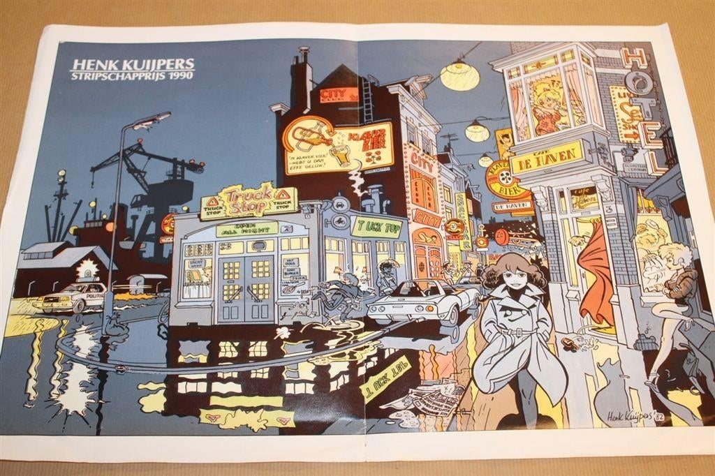 Poster Henk Kuijpers [Franka] - Stripschapprijs 1990, Eén stripboek, Ophalen of Verzenden, Zo goed als nieuw