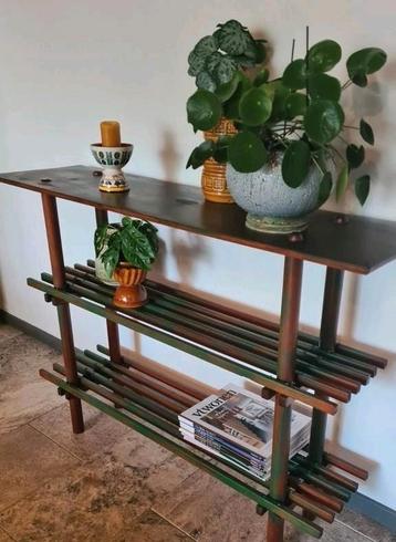 Retro design vintage stokkenkast jaren 50-60 stellingkast  beschikbaar voor biedingen