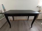 Zwart massief houten bureau met lade – IKEA, Ophalen of Verzenden, Zo goed als nieuw