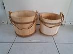 Houten emmers, Huis en Inrichting, Emmers, Ophalen of Verzenden, Zo goed als nieuw, Hout, Met handgreep