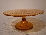 Amberkleurige glazen taartplateau, Ophalen of Verzenden