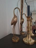 Vintage massief Messing Kraanvogel Vogel retro brons 35 cm, Antiek en Kunst, Antiek | Koper en Brons, Ophalen of Verzenden, Koper