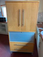 Leuke kast met vitrine, Huis en Inrichting, Ophalen, Gebruikt, Meerdere deuren, 50 tot 100 cm