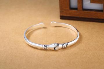 Zilveren Dames Armband Handen / Sieraad Zilver Vrouwen Open beschikbaar voor biedingen