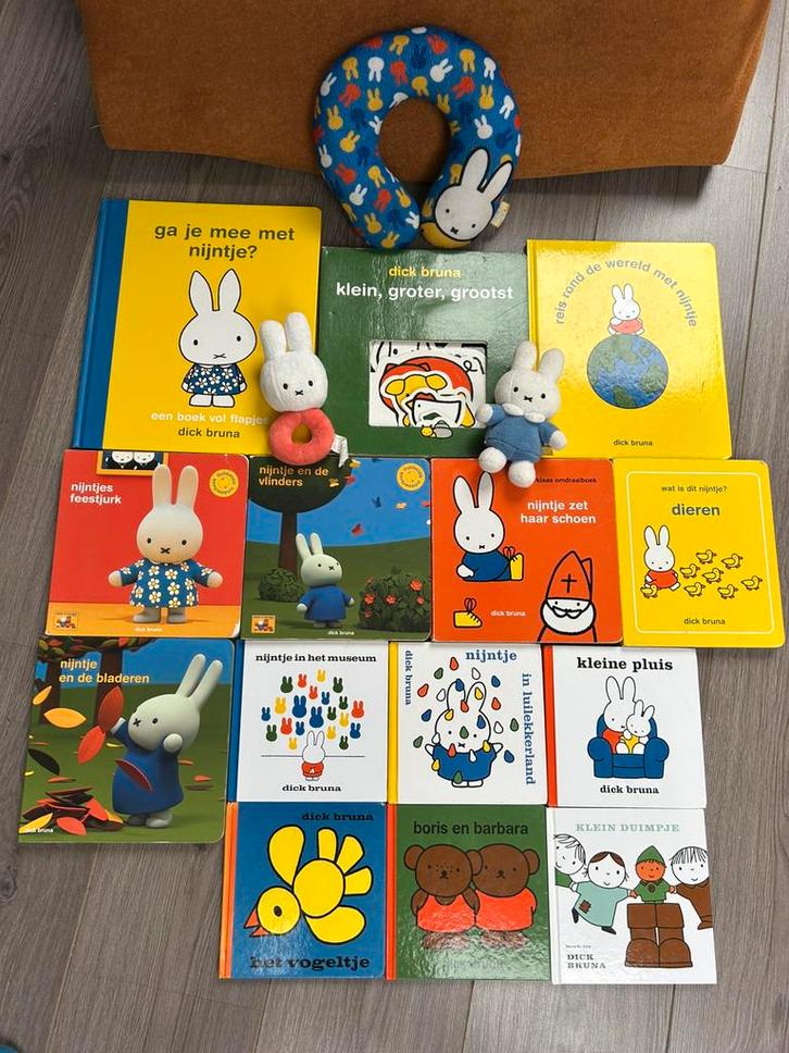Nijntje en Dick bruna boekjes rammelaar nekkussen knuffeltje, Boeken, Kinderboeken | Baby's en Peuters, Zo goed als nieuw, Ophalen of Verzenden