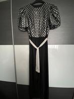 Boerenbruiloft lange jurke zwart met zilver 38/40, Ophalen, Zo goed als nieuw, Maat 38/40 (M), Carnaval