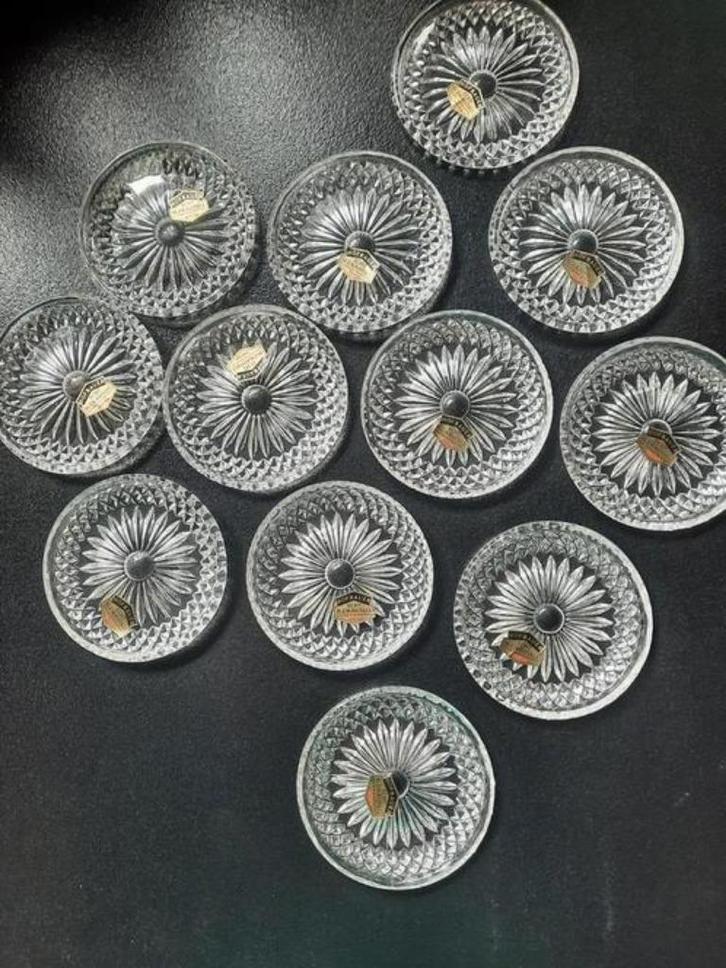 Hofbauer. Loodkristallen onderzetters , 12 stuks vintage, Antiek en Kunst, Curiosa en Brocante, Ophalen of Verzenden