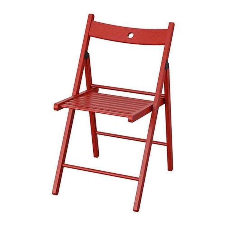 Partij van plusminus 50 klapstoelen - Terje Ikea, Huis en Inrichting, Stoelen, Gebruikt, Vijf, Zes of meer stoelen, Rood, Ophalen
