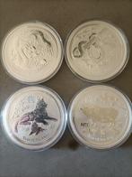 10 oz zilveren lunar munten ( 4x), Ophalen of Verzenden, Setje, Zilver
